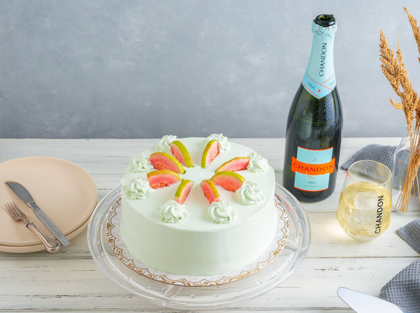 Helen's Guava Cake with a Bottle of Chandon - Delicé